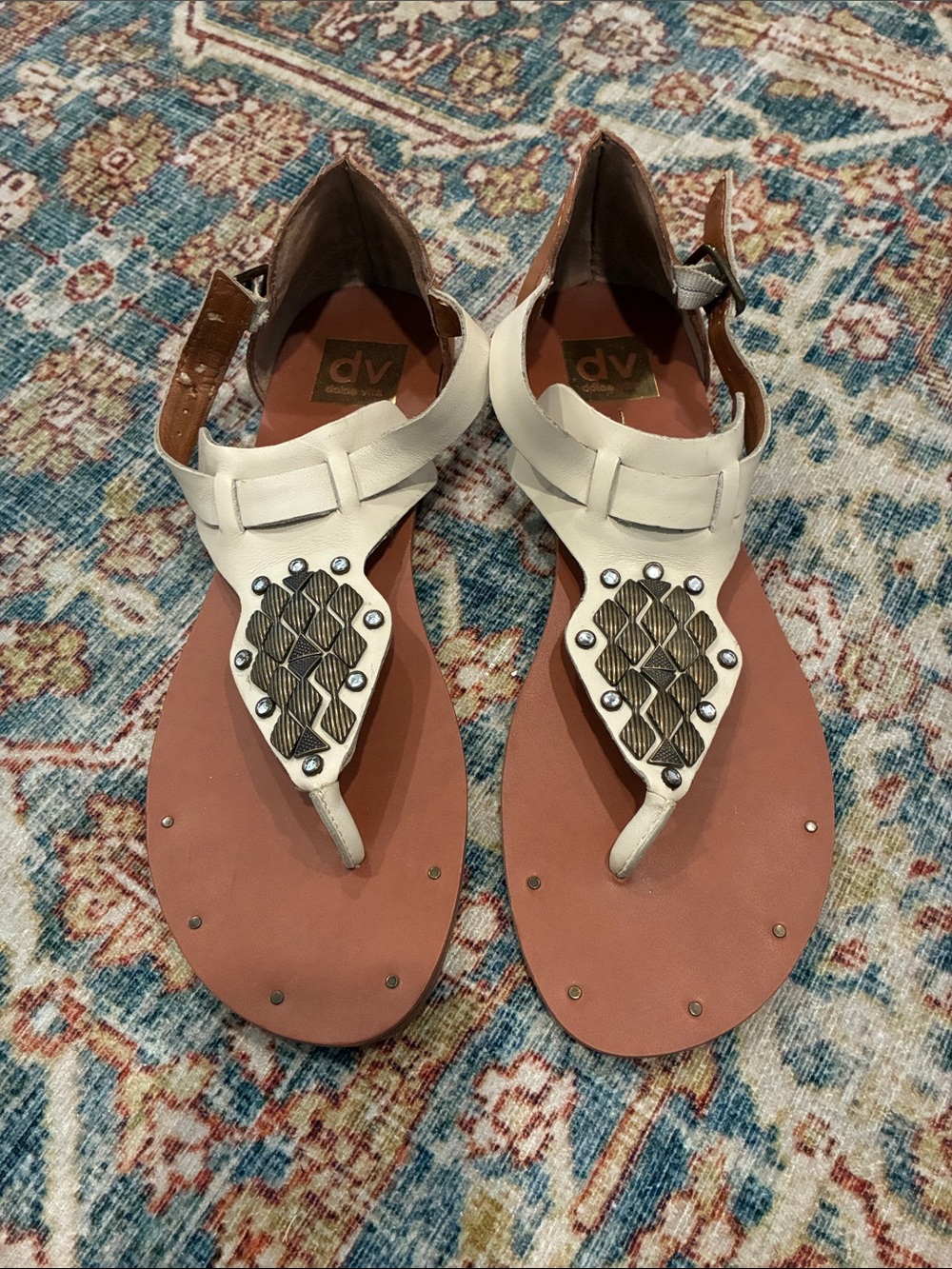 DV by Dolce Vita Embellished T-Strap Sandals